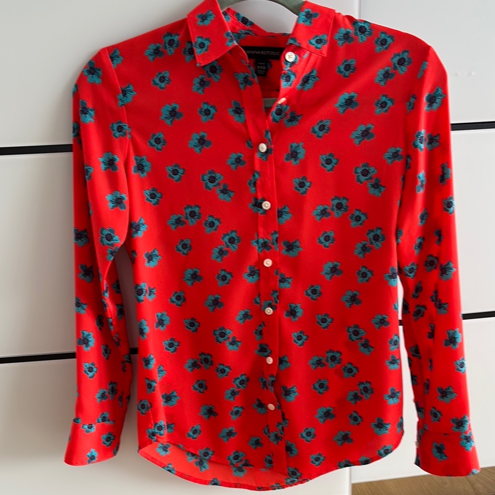 Red Floral Women’s Shirt